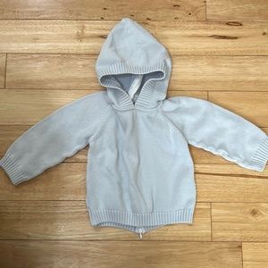 A Soft Idea Baby Boy Blue Hoodie Pullover Knit Sweater, 12 months